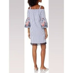 Jessica Howard Blue & White Striped Dress